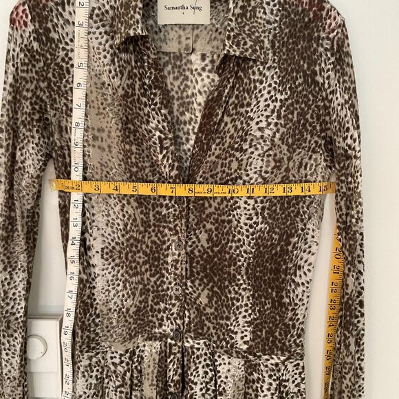 Samantha Sung Animal Print Wool Midi Shirtdress - Picture 4 of 5